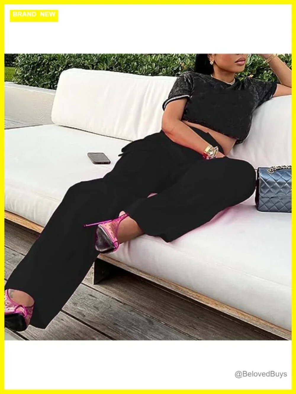 Satin Cargo Pants Y2K High Waisted Straight Leg Baggy Trousers Streetwear